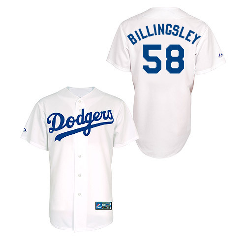 Chad Billingsley #58 Youth Baseball Jersey-L A Dodgers Authentic Home White MLB Jersey